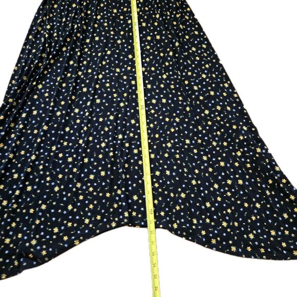 ASOS Maternity Dress Ditzy Floral Long V Tie Front 8 Black Yellow - Picture 13 of 16